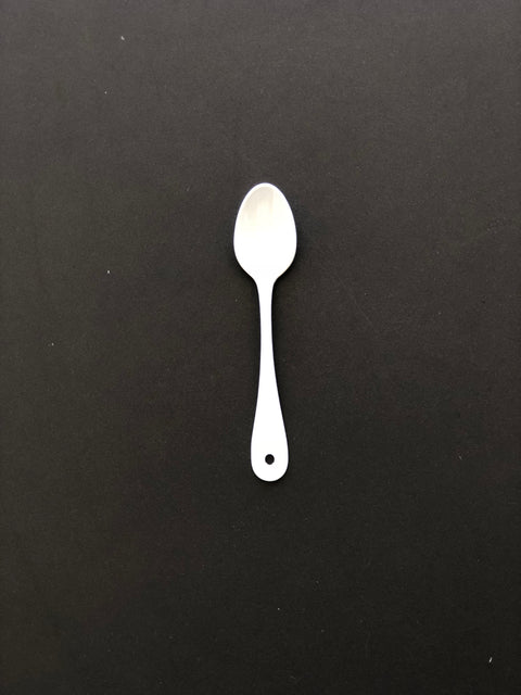 Japanese White Enamel Tea Spoon
