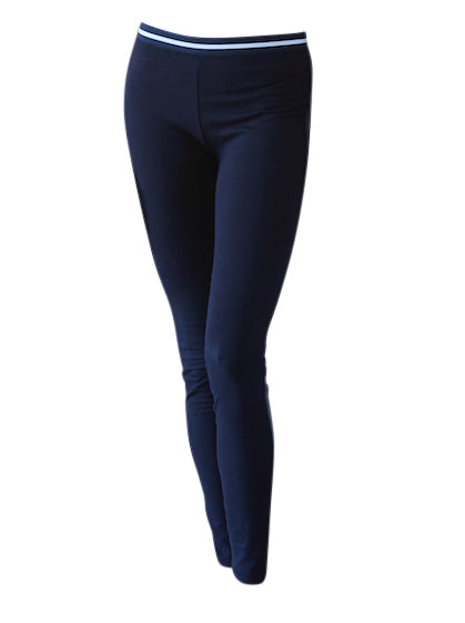Spindle Legging: Black with Stripe Waistband