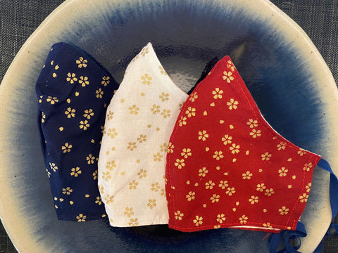 A Set of 3 Japanese Cotton Masks (Sakura)