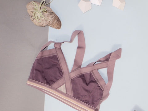 Insertion Bra: Taupe Stripe