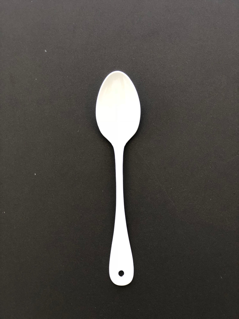 Japanese White Enamel Dessert Spoon
