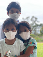 A Set of 3 Japanese Blue, Pink and Beige Dot Masks