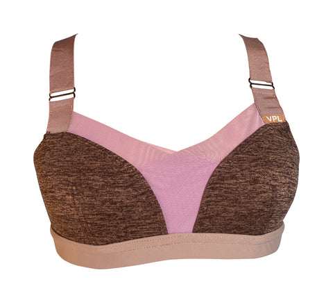 Buy 2 Pack Pink & Charcoal Seam Free Moulded Bras - Grey - L in Bahrain -  bfab