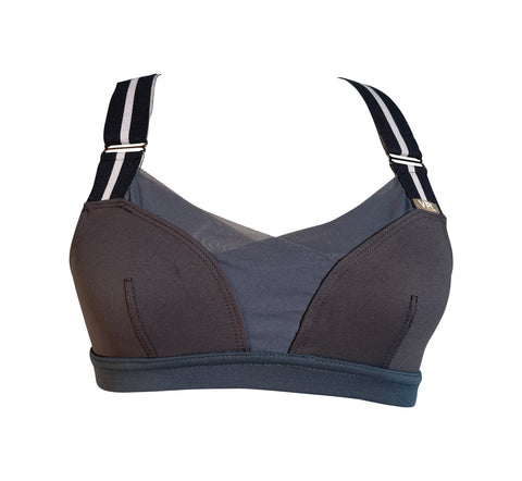 B Bra: Charcoal Marl with Stripe Straps – VPL