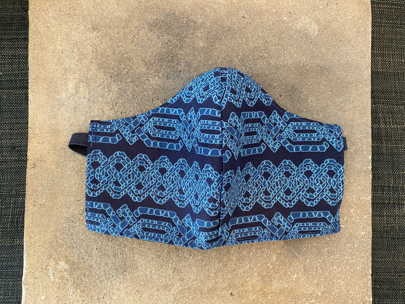 Japanese Yukata Mask (Kagome Blue)