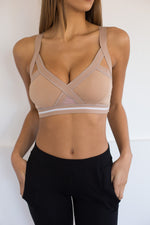 Insertion Bra W: Nude with White Stripe