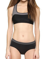 Convexity Swim & Workout Bra Top: Black