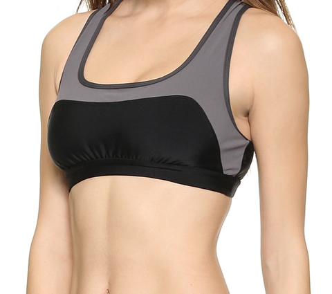 Convexity Swim & Workout Bra Top: Black