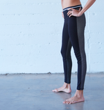 Spindle Legging: Black with Stripe Waistband