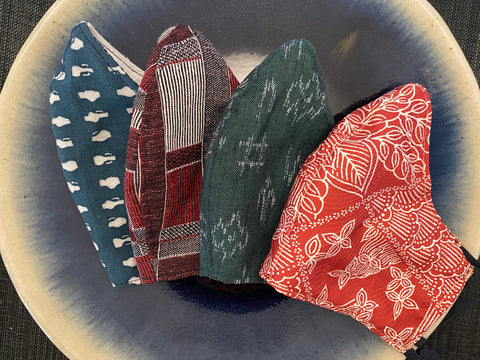A Set of 4 Japanese Kimono Masks (holiday)