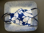 A Set of 2 Small Masks: Japanese Cotton Yukata Ear Loop Masks (Blue Hawaii)