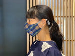 Japanese Silk Kasuri Mask (Kachikaeshi Plaid)