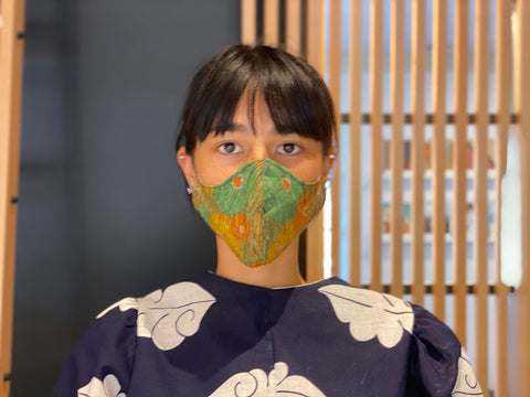 Japanese Vintage Kimono Mask (Aki Midori)