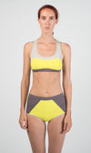 Convexity Swim & Workout Bra Top: Lemon Lime